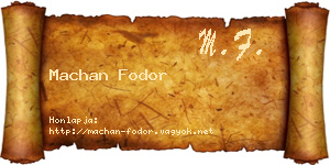Machan Fodor névjegykártya